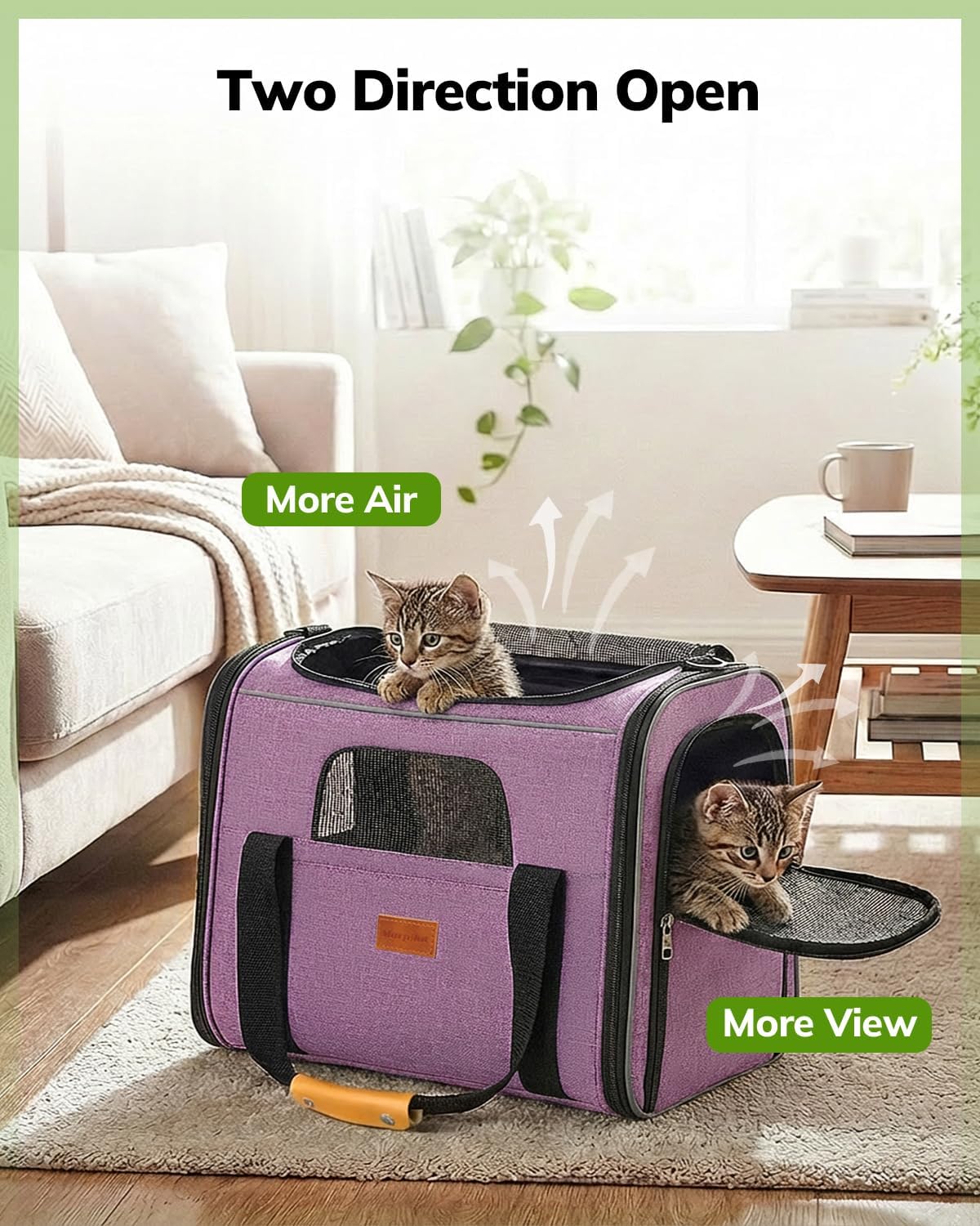 Morpilot Cat Carrier Soft for Large Medium Cats and Puppy up to 20lbs
