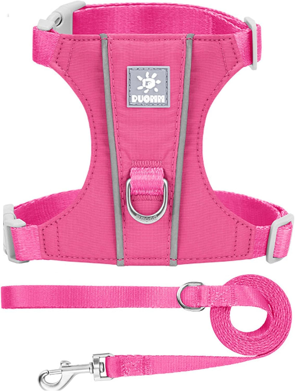 Cat Harness and Leash Set with Reflective Strips, Escape Proof Adjustable Vest, Premium Taffeta Fabric Soft Lightweight, Tear Resistant, for Kitten Small Cats Outdoor Walking (Rose, XS)
