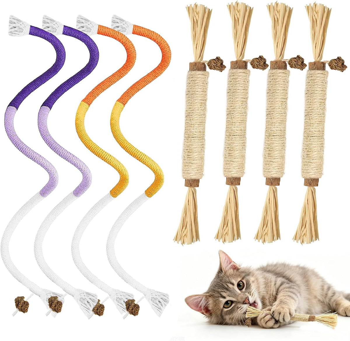 Tocirelo Silvervine Stick for Indoor Cats, Kitten Chew Rope Toys