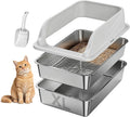 Stainless Steel Sifting Litter Box for Pine Pellets, XL Odor Free