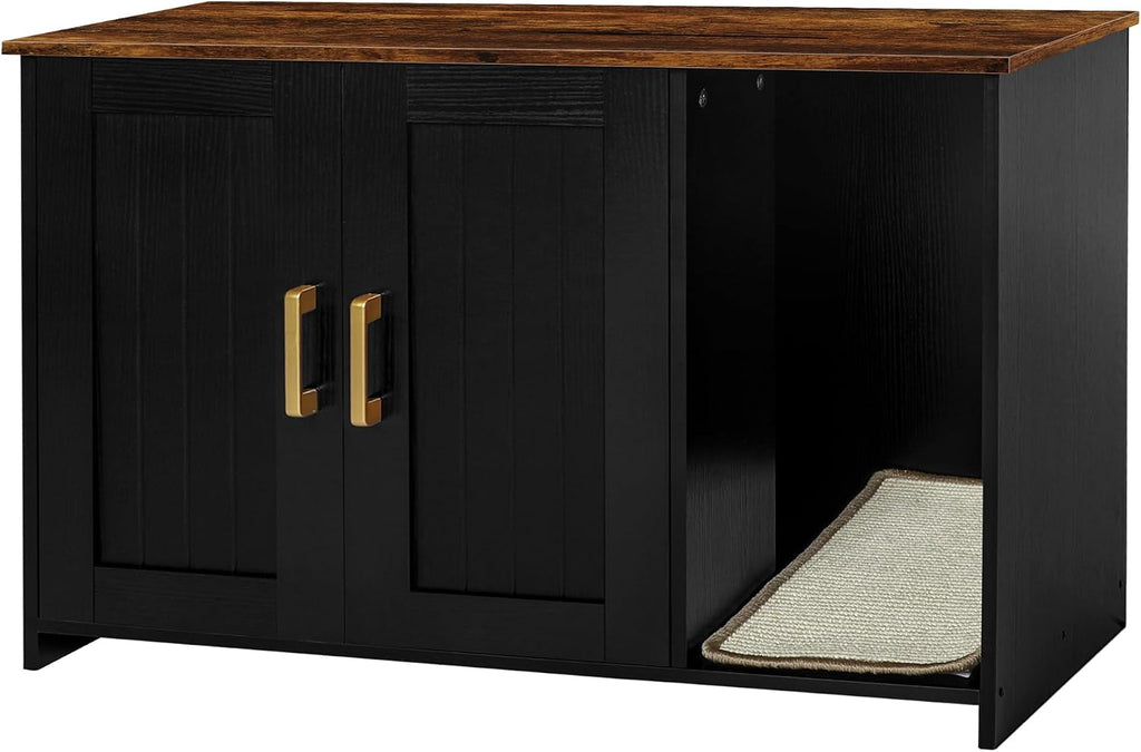 DWANTON Cat Litter Box Enclosure, with Scratching Mat, 31.5" x 19.7"x 21.7"