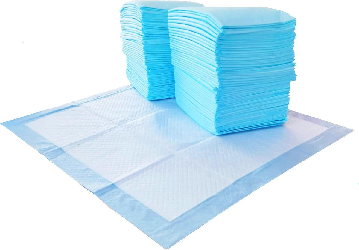 Amazon Basics Scented Dog and Puppy Potty Training Pee Pads, 5-Layer Leak-Proof Super Absorbent with Quick-Dry Surface, Regular Size 22 x 22 Inch, Blue, 150 Count