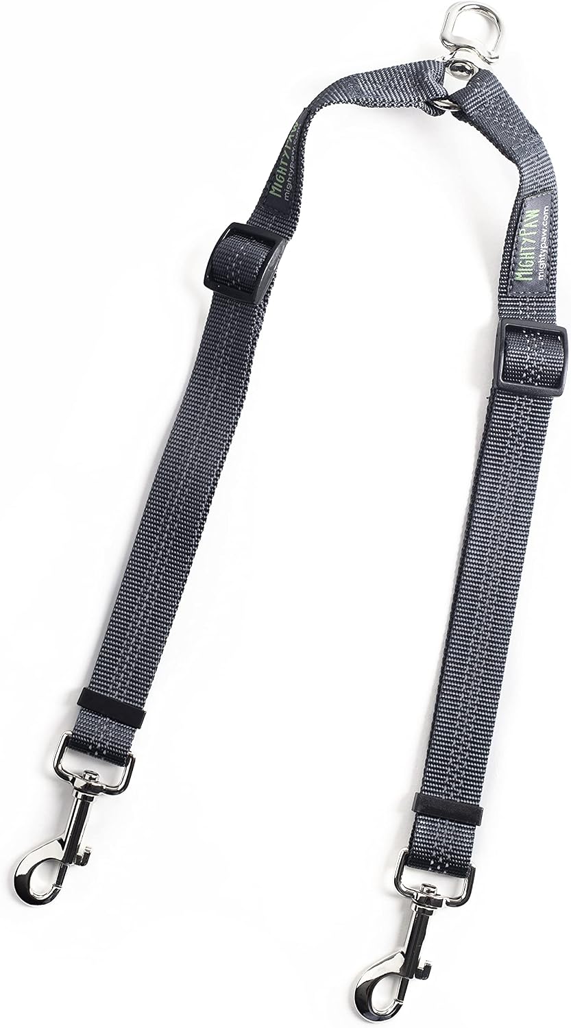 Mighty Paw Double Dog Leash, No Tangle Adjustable Split Lead for Two Dogs