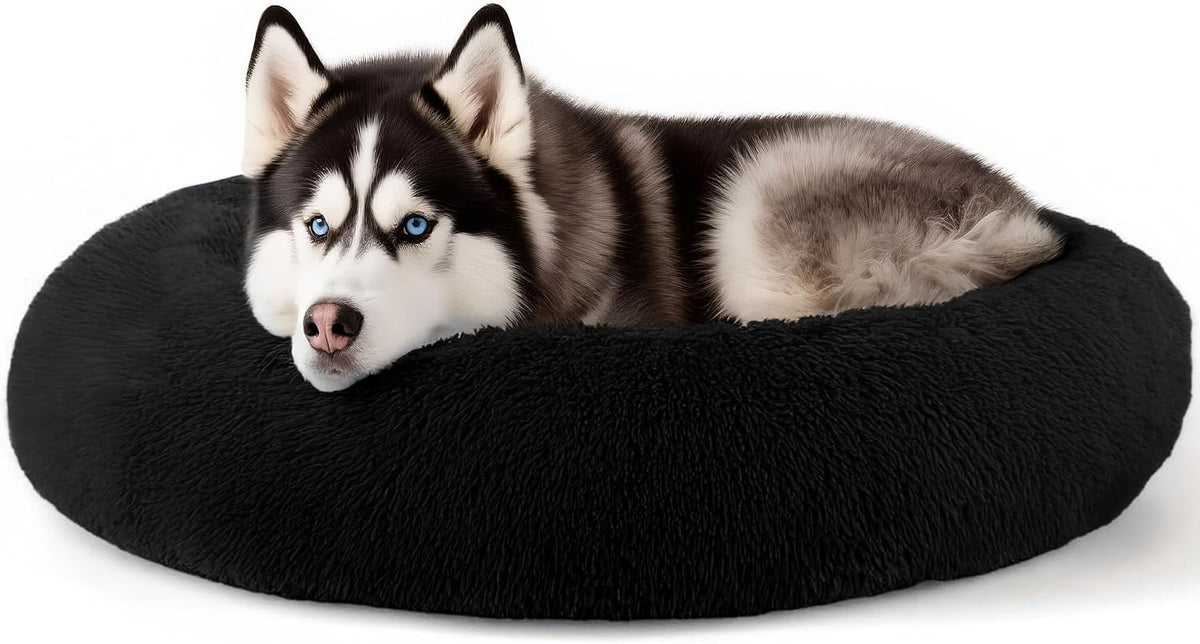 Extra Large Dog Beds, 36in Human Dog Anxiety Relief Comfort Bed (Black)