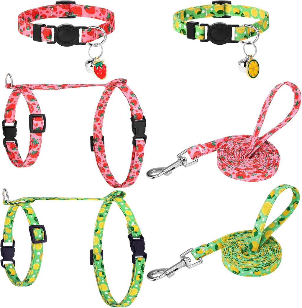 2 Pack Cat Harness and Leash Escape Proof Adjustable Cat Harness with Leash