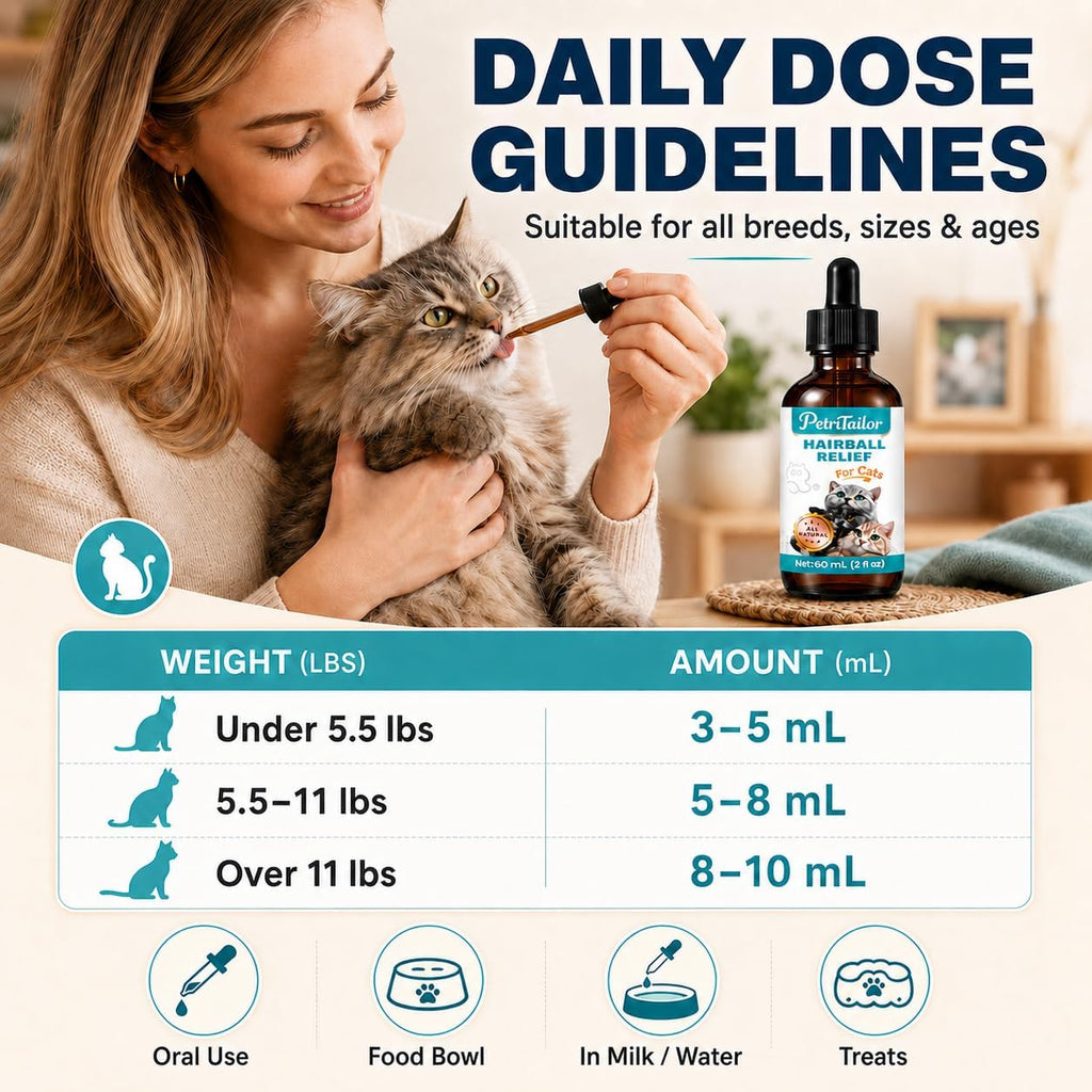 Cat Hairball Remedy Drops for Indoor Cats – Furball Control & Relief, Supports Digestion, Skin & Coat Health