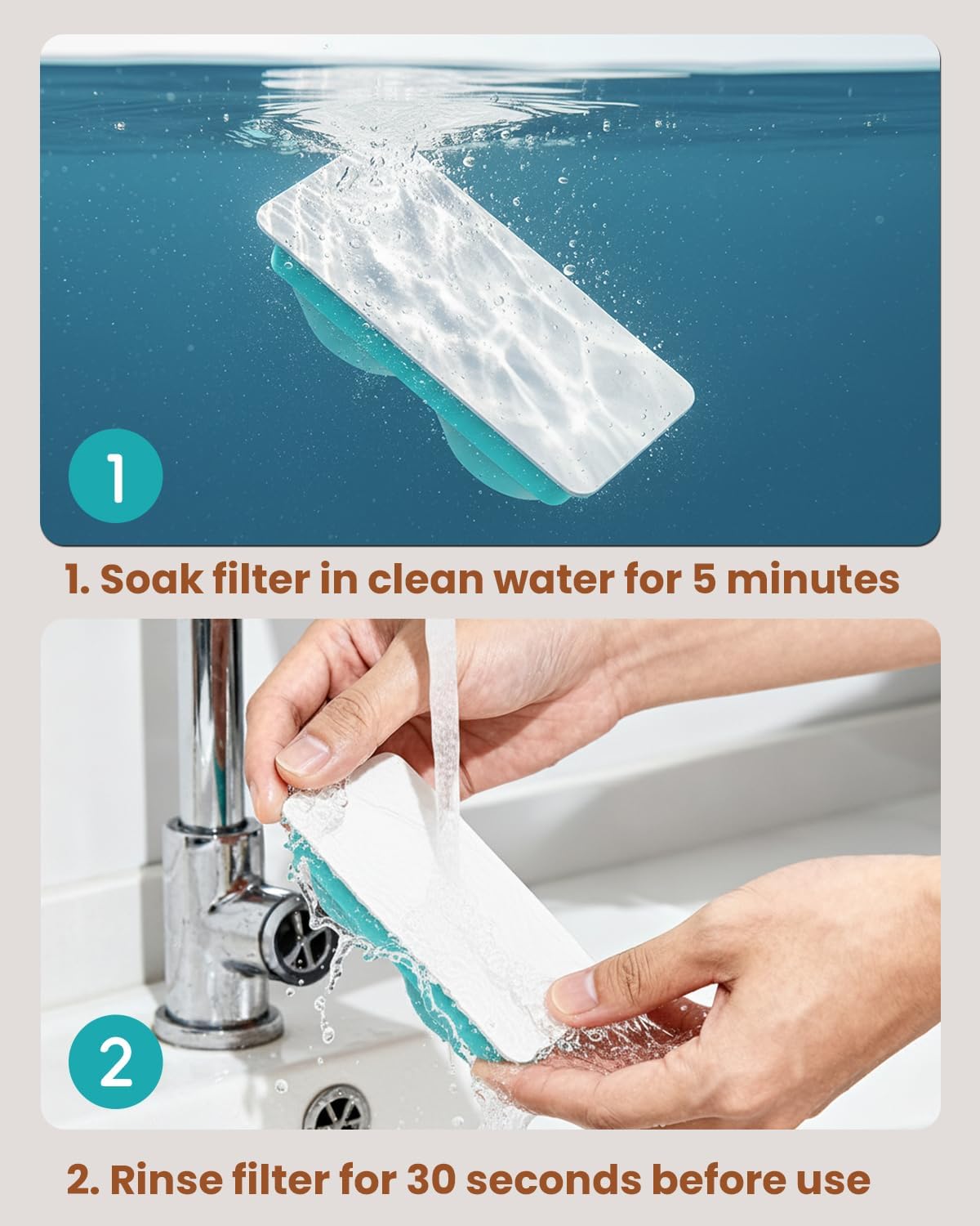 Official Replacement Filters for 3.2L/108oz Cordless Cat Fountain