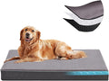 Orthopedic Memory Foam Dog Bed for Large Dogs, Cooling Gel Dog Crate Mat with Removable Washable Cover & Non-Slip Bottom, Ideal for Arthritic Dogs Up to 90lbs (Grey, X-Large: 41" x 29" x 4")