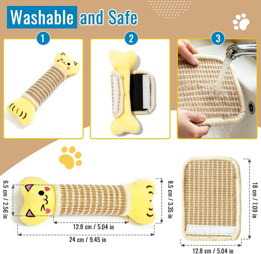 ENNOKEY Catnip Cat Toys Pillows for Indoor Kittens Kicker Chew, 9.45 Inches | Crinkle Sound, Durable Soft Sisal Material, Safe Teeth Cleaning, Interactive Fun