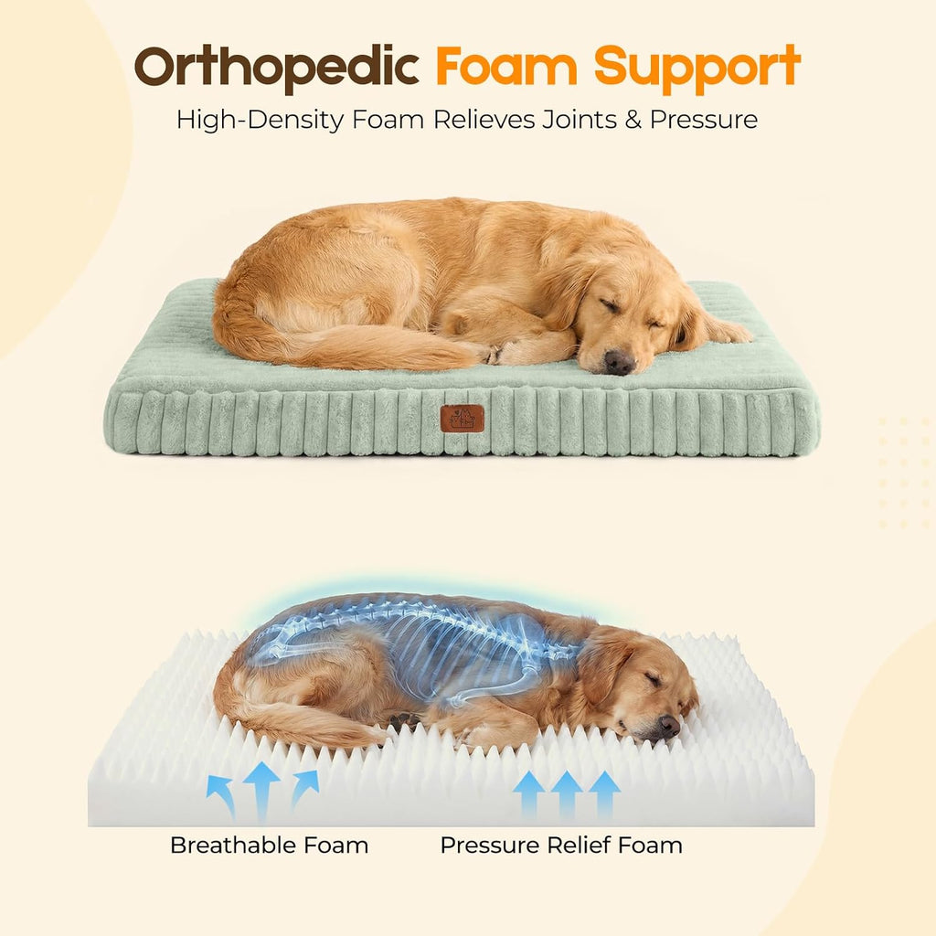 Orthopedic Dog Bed for Large Dog, Waterproof Washable Pet Bed for Crate