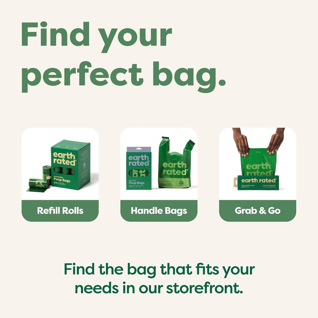Earth Rated Dog Poop Bags on Refill Rolls, 600 Bags, Lavender | Guaranteed Leak Proof and Extra Thick Waste Bag Refill Rolls