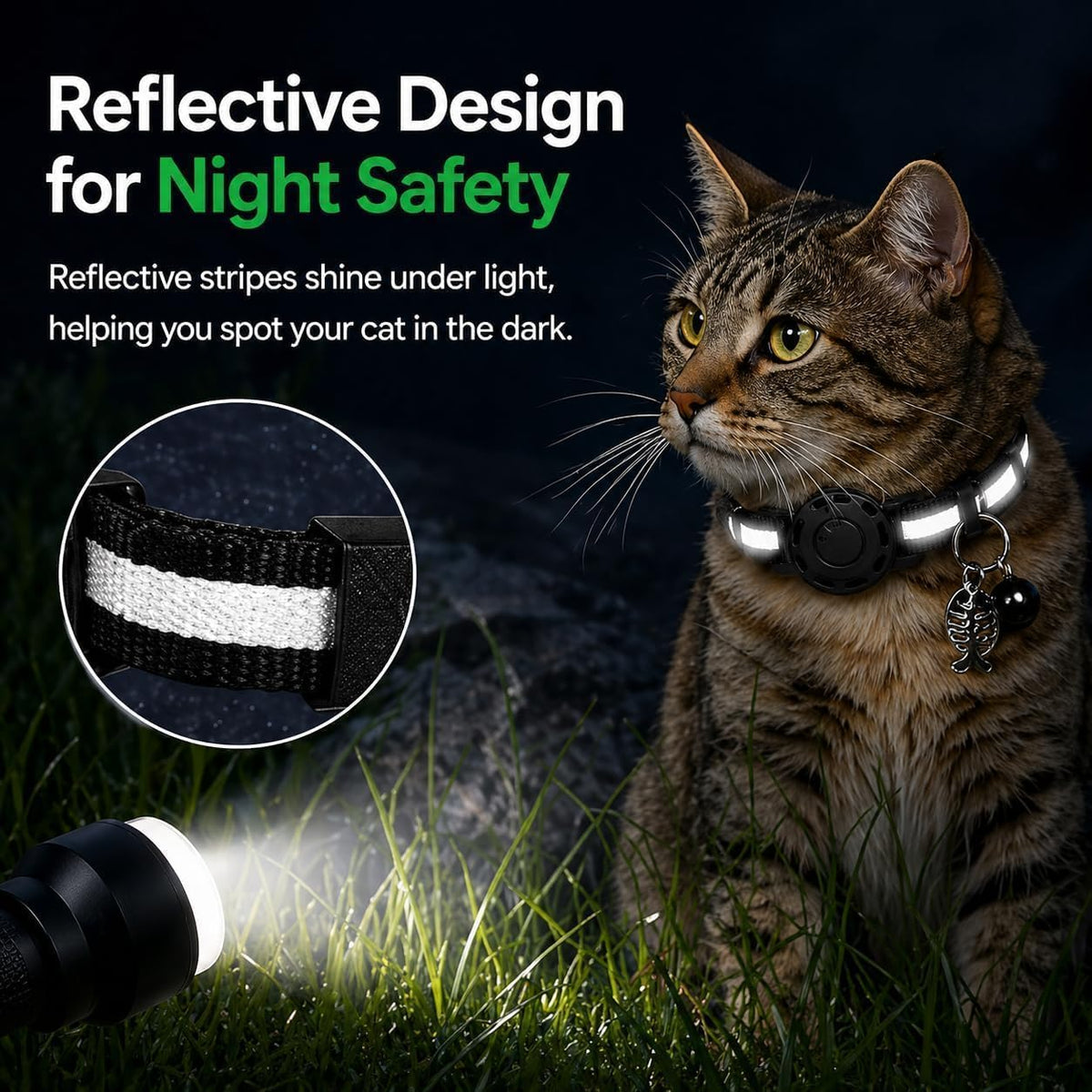 GPS Tracker for Cats, Cat Collar with Tracker for Android Users – No Monthly Fee, Google Find Hub Cat GPS Tracker Collar, IP67 Waterproof, Replaceable Battery Lasts 1 Year (Not Standalone GPS) (Gray)