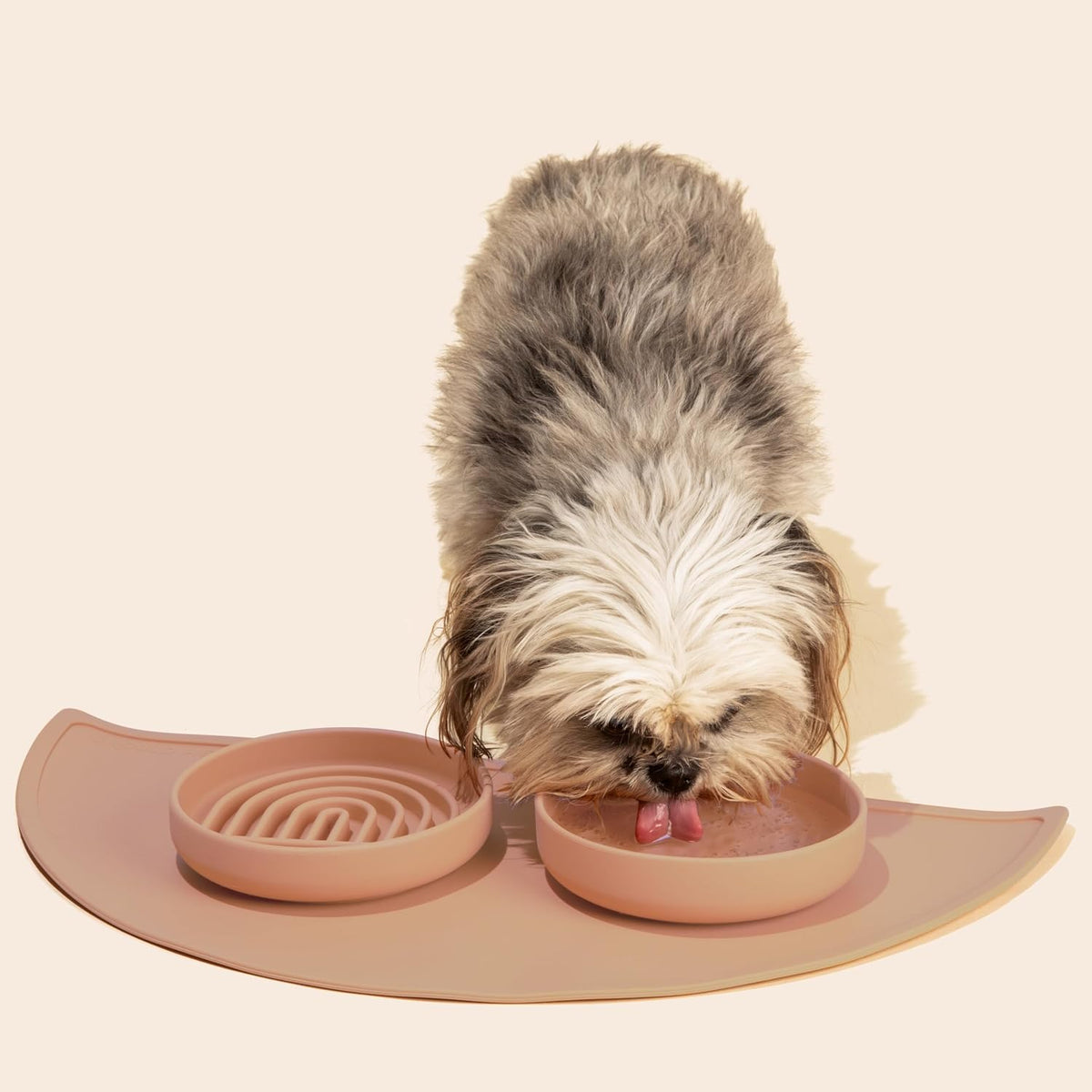 Slow Feeder Dog Bowl - Silicone Dog Bowl, Small, 6" x 1.25" - Blush