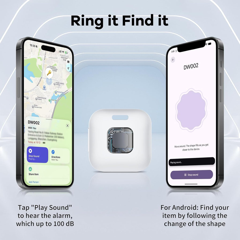 Hoxe Air Tracker Tags-4 Pack for iOS & Android, Smart Tag for Key, Bag, Pet