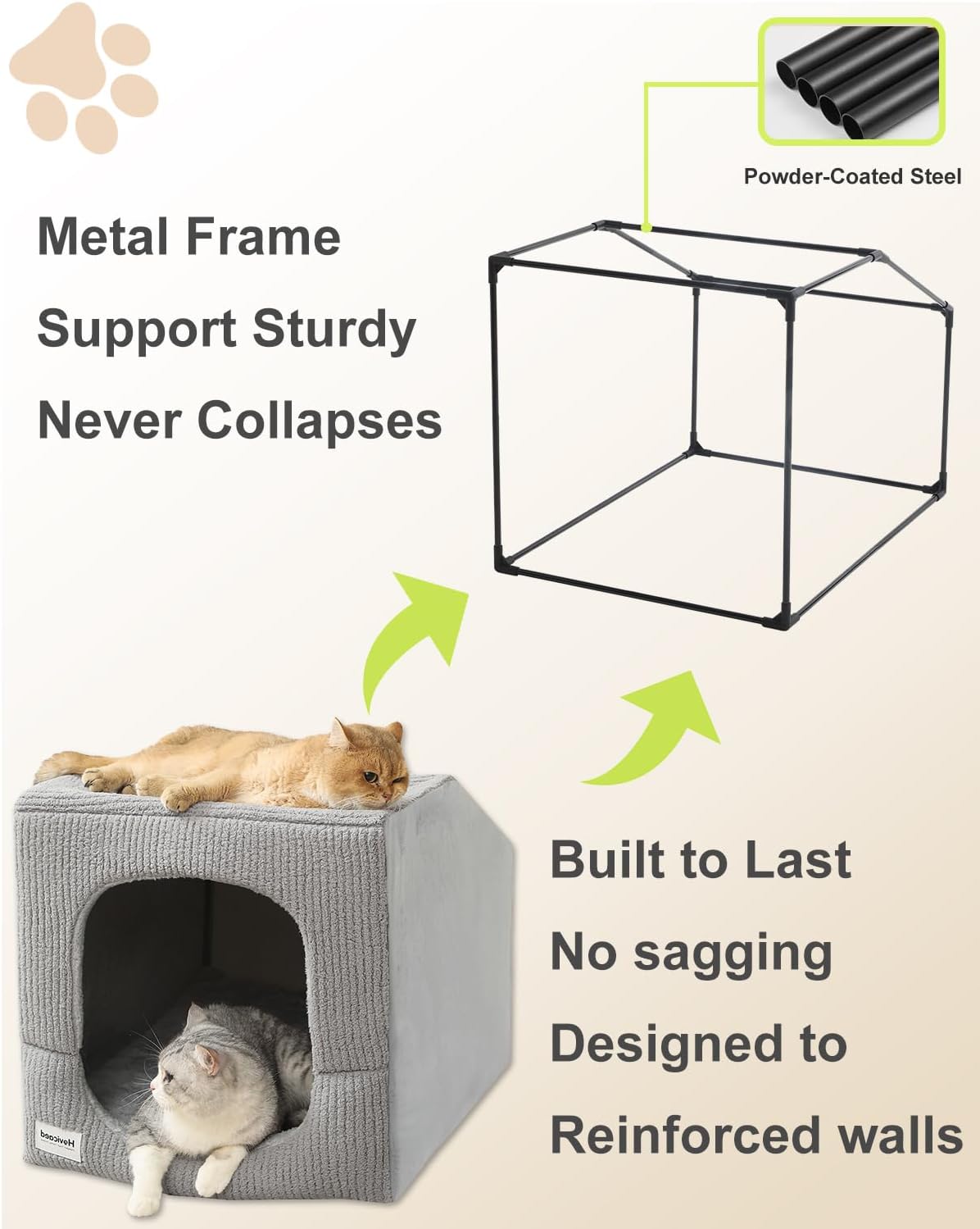 Hovicaed Indoor Dog House Small Sized Dog Tent with Dog Cave Bed 26x20ines