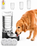 Heouvo 2.5 Gal Gravity Dog Water Dispenser, Wide-Mouth, 3 Filters, Black