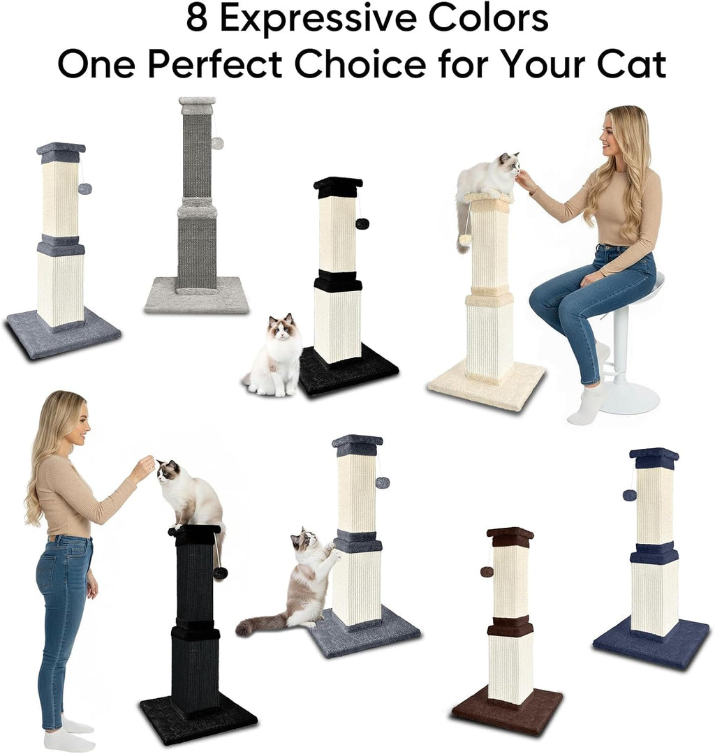 Cat Scratching Post for Indoor Cats, 32Inch Sisal Cat Scratcher