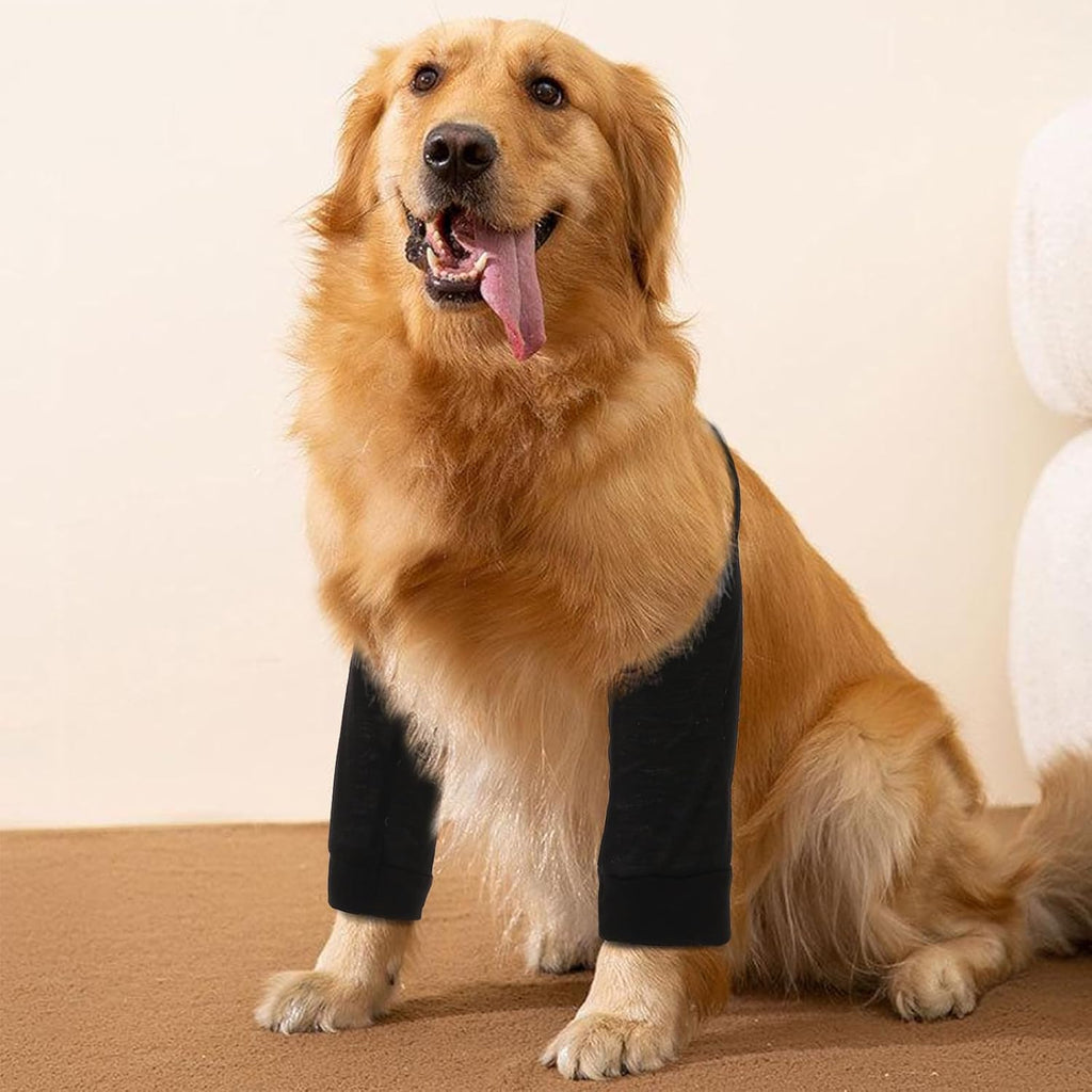 IDOMIK Dog Recovery Suit for Front Legs, Dog Recovery Sleeves,Black,XL