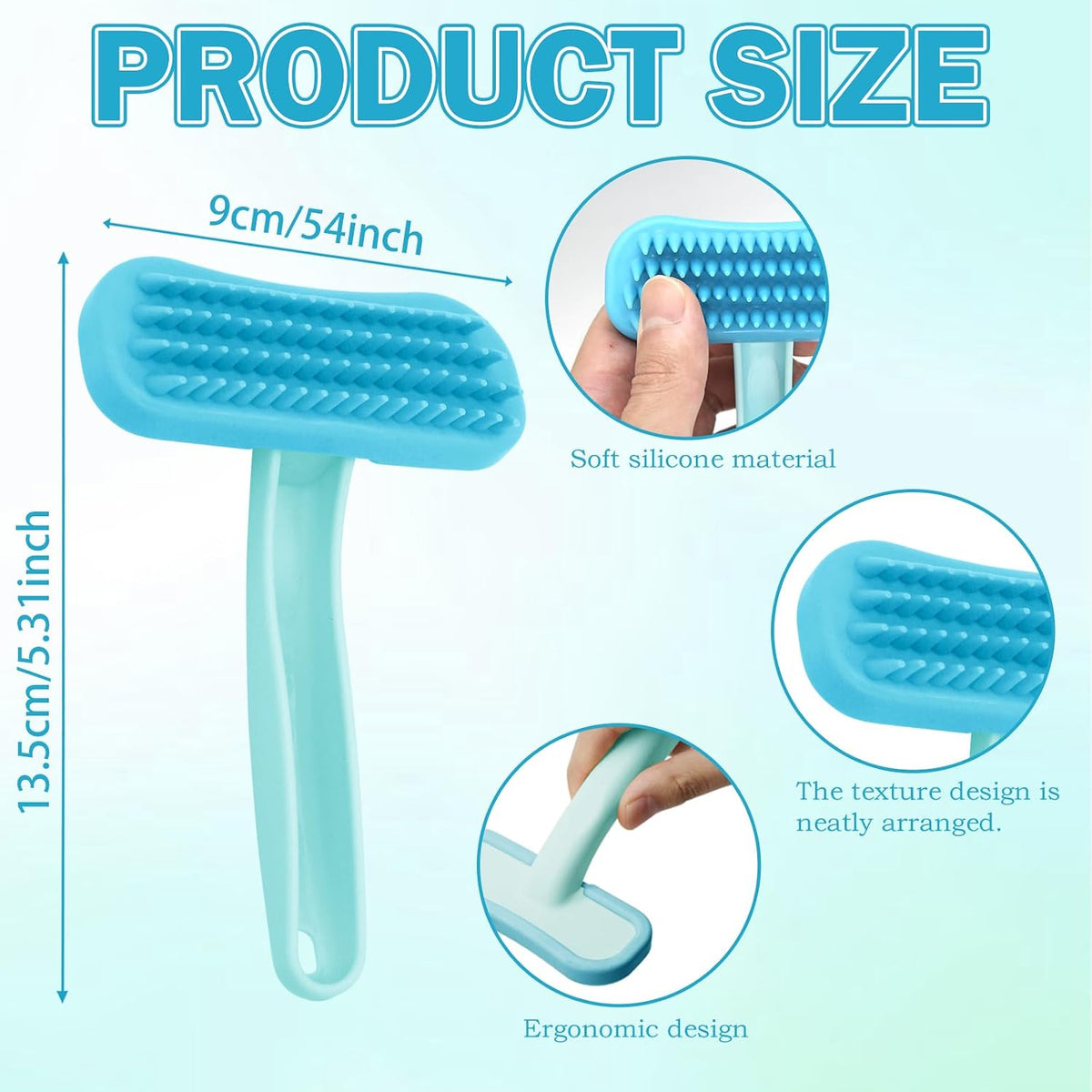 1Pcs Rabbit Bunny Soft Brush, Practical Brush for Rabbits Grooming, Soft Silicone Small Animal Massage Comb, Bunny Grooming Kit Supplies Suitable for Cats Puppies & Other Pets(Blue)