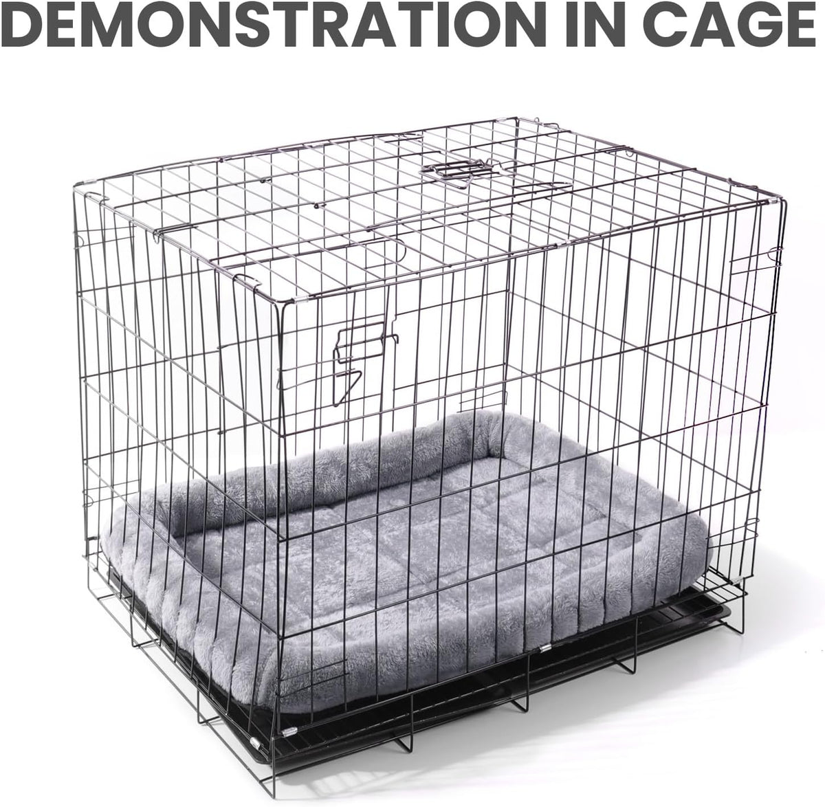 Patas Lague Small Dog Bed Bolster Pet Crate Mat 16''x12'' Dark Grey