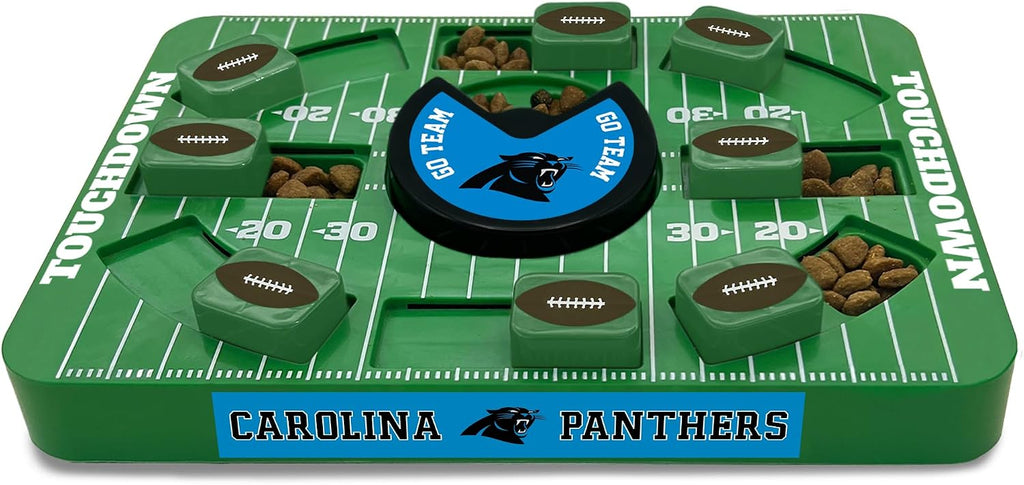 Pets First NFL Carolina Panthers Large Puzzle Toy for Dogs, Slow Feeder Board for Pets, New Bigger Size, Interactive Doggie Treat Toy