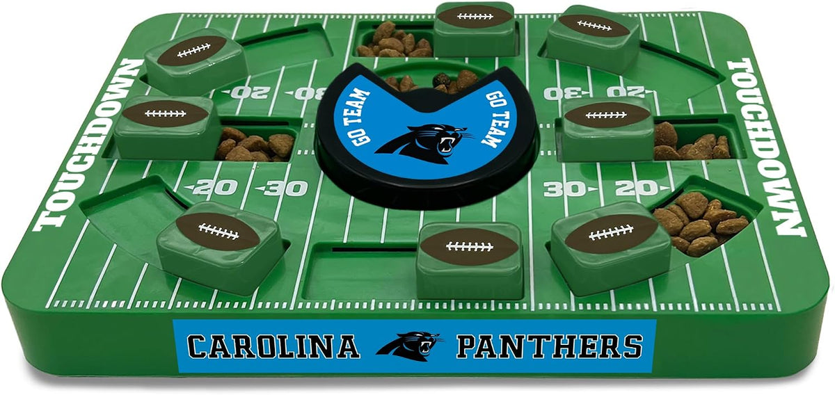 Pets First NFL Carolina Panthers Large Puzzle Toy for Dogs, Slow Feeder Board for Pets, New Bigger Size, Interactive Doggie Treat Toy