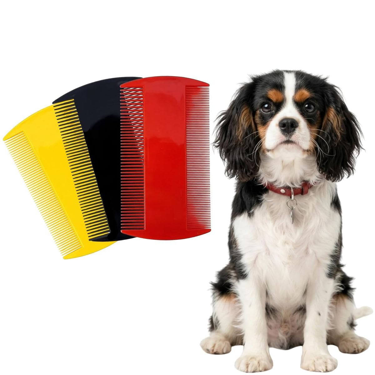 Pets&Goods Tear Stain & Flea Remover Comb Set for Dogs & Cats – Stainless Steel Eye Grooming Tool for Stains, Crust & Mucus – Gentle, Safe, Reusable – Pack of 2 (Mix)