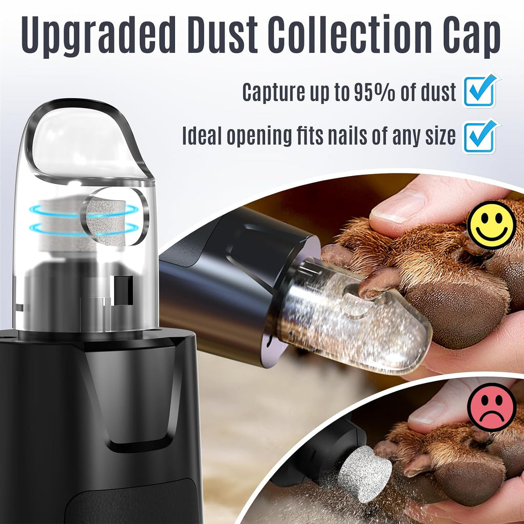 Casfuy New 6-Speed Dog Nail Grinder - Whisper Quiet Safe Pet Nail Trimmers