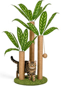 LEMONDA 31.5Inch Cat Scratching Post,Cat Scratcher Tree with 3 Scratching Poles & 2 Interactive Dangling Balls,Cats Scratching Posts for Indoor Kitten & Adult Cats (Calathea Tree)