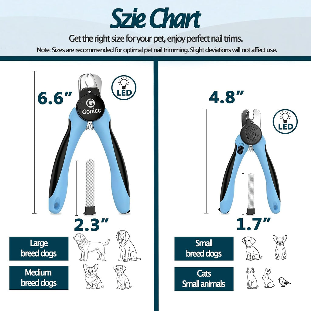 gonicc LED Pet Nail Clippers for Dogs & Cats