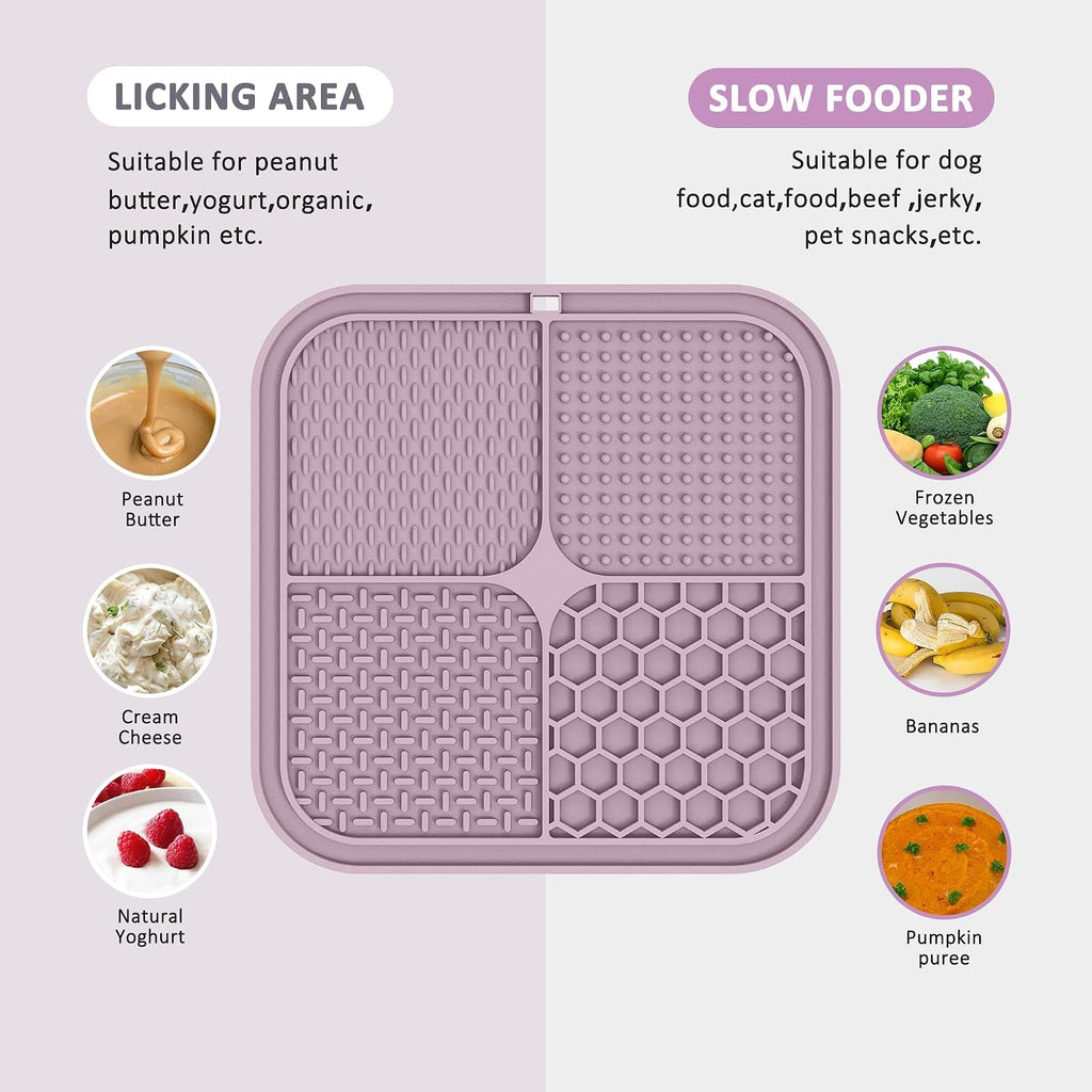 ChefAide 2 Pack Lick Mat for Dogs, Cats & Puppies with Suction Cups