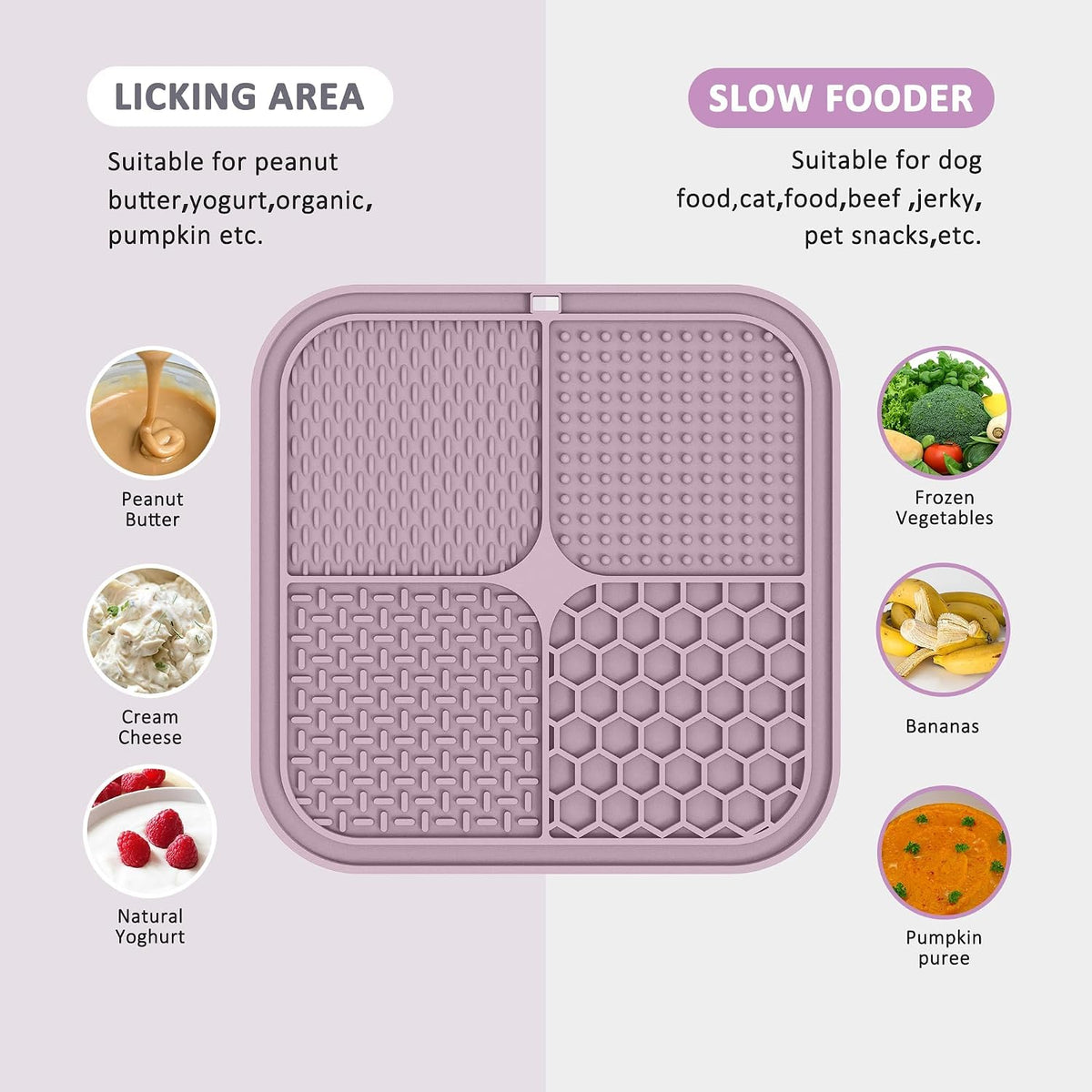 ChefAide 2 Pack Lick Mat for Dogs, Cats & Puppies with Suction Cups