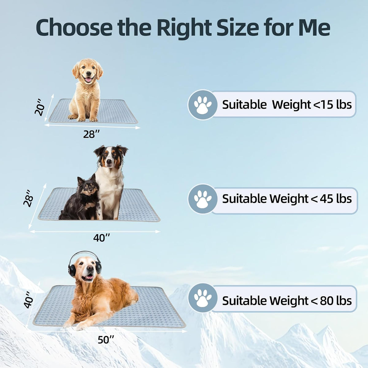 Summer Cooling Mat for Dogs and cats, Non-Slip Ice Silk Self Coo Mat for Medium and Large Pets,Non-Toxic,Scratch-Proof and Washable Sleeping Pad for Bed, Crate,Indoor,Outdoor, Car Seats, 40"x28"Grey