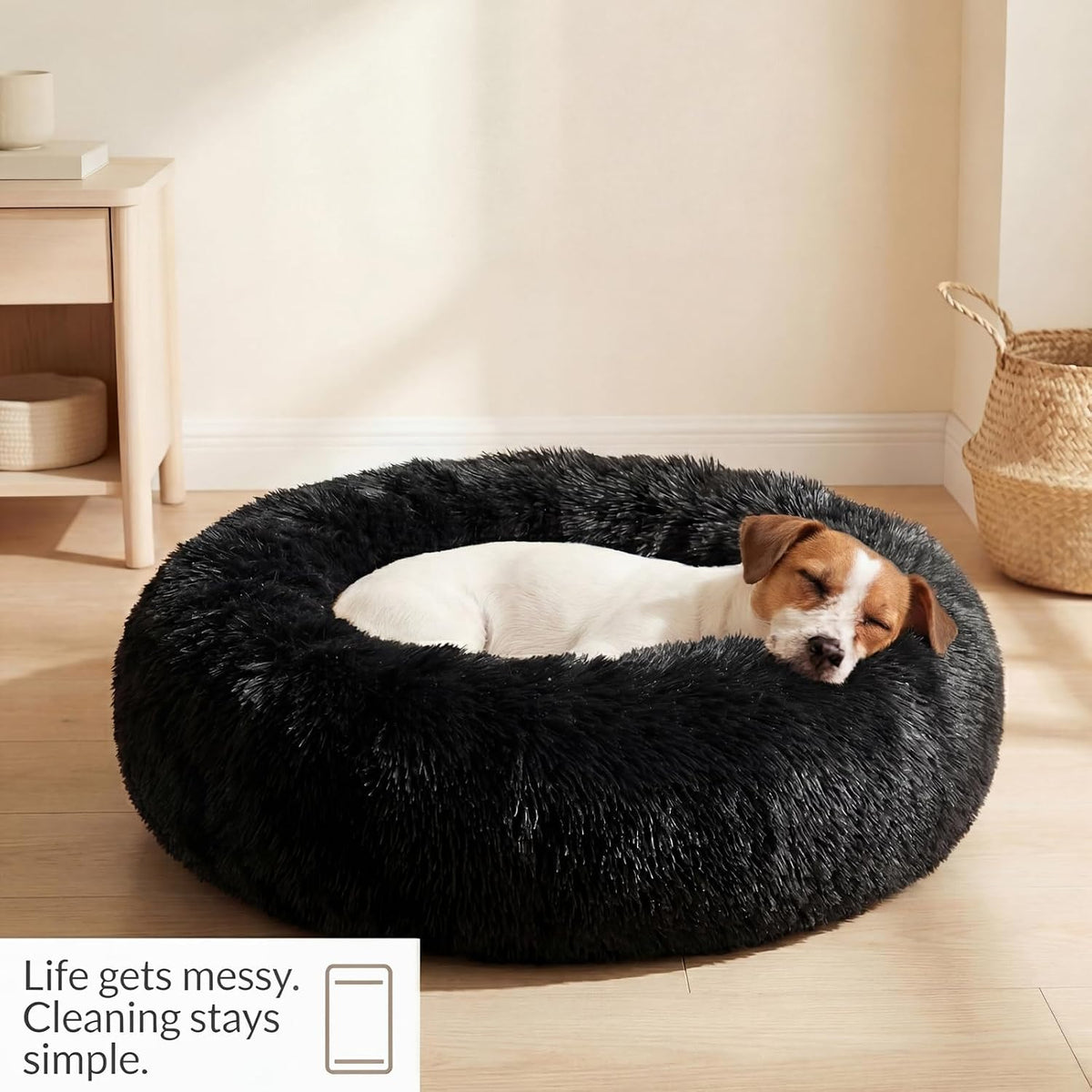 nononfish Cozy Donut Dog Bed,Soft Calming Bed for Small Pets
