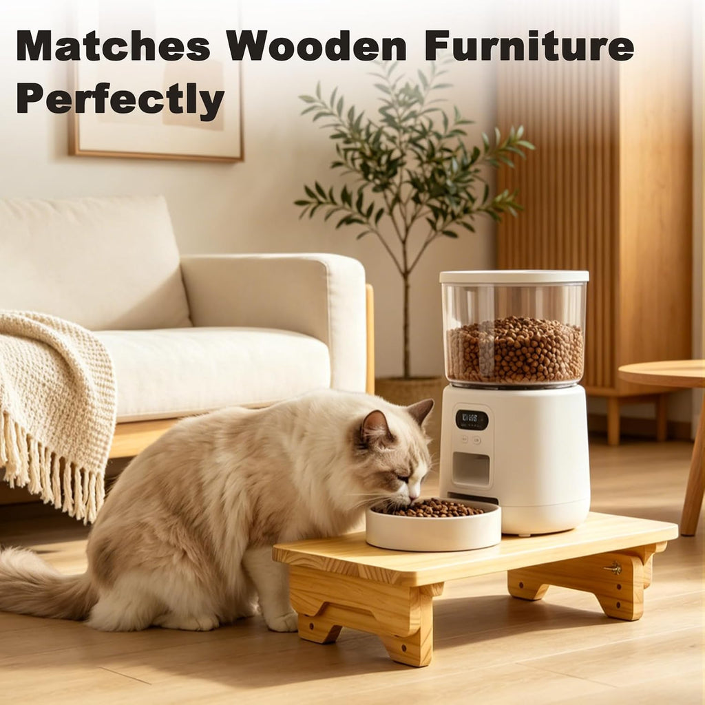SZEE Adjustable Cat Food Stand, Elevated Cat Feeder Stand, 3-Height Setting