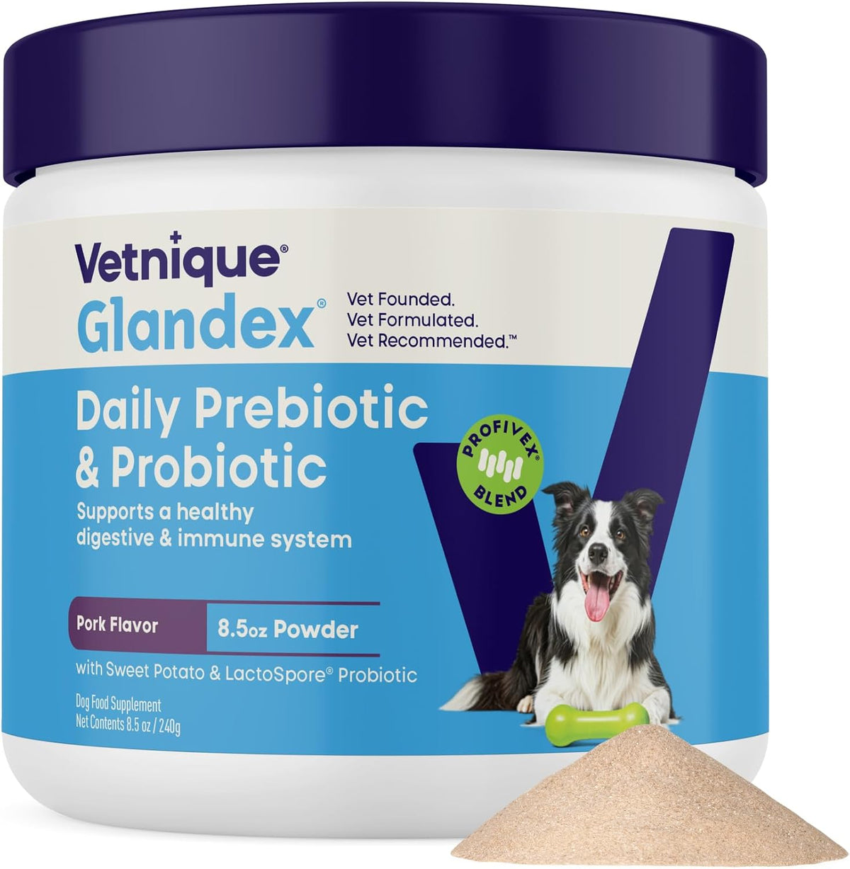 Vetnique Glandex Probiotics for Dogs Powder 8.5oz + Prebiotics & Enzymes
