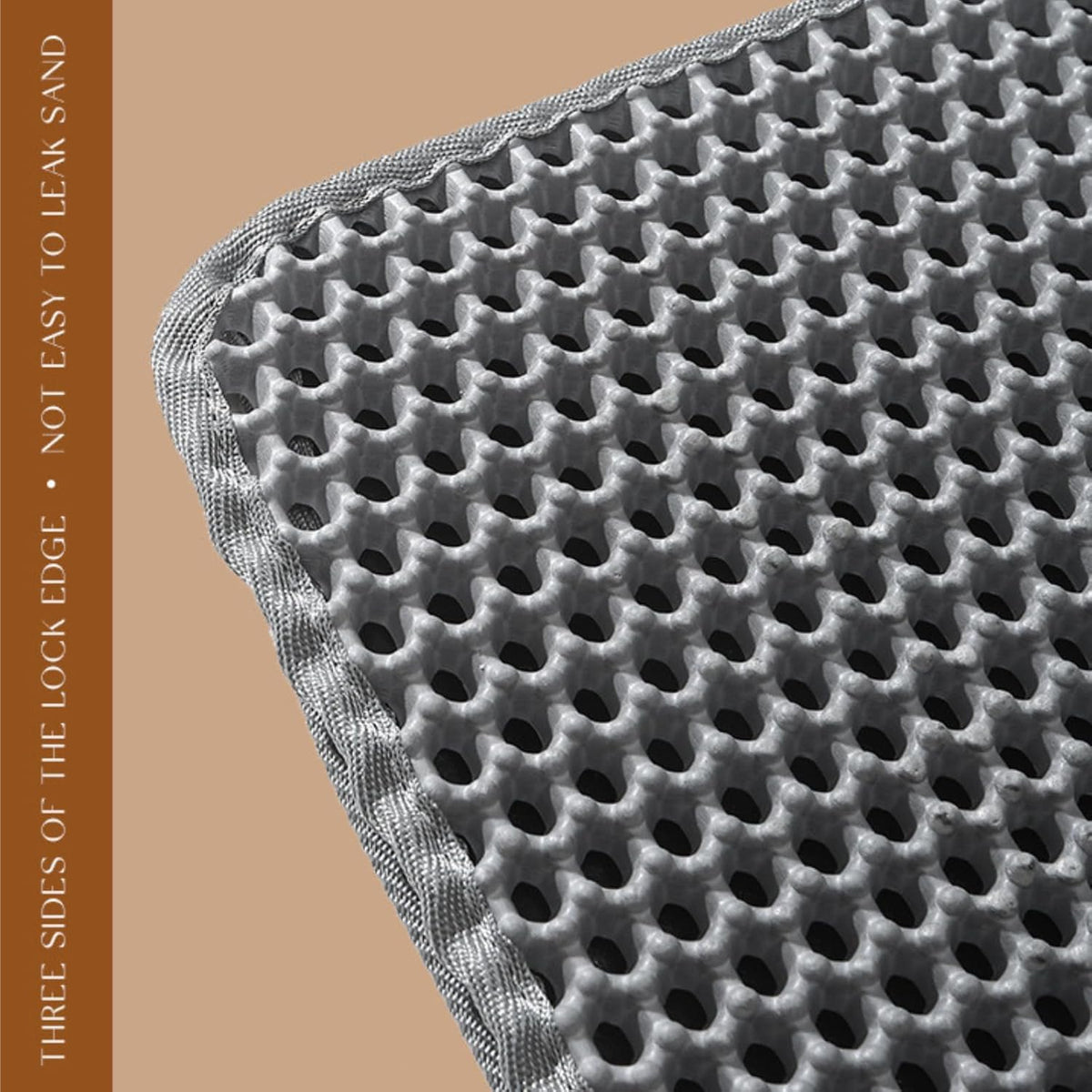 Honeycomb Double Layer Cat Litter Mat, Gray, 36 x 24 Inch, 1 Pack