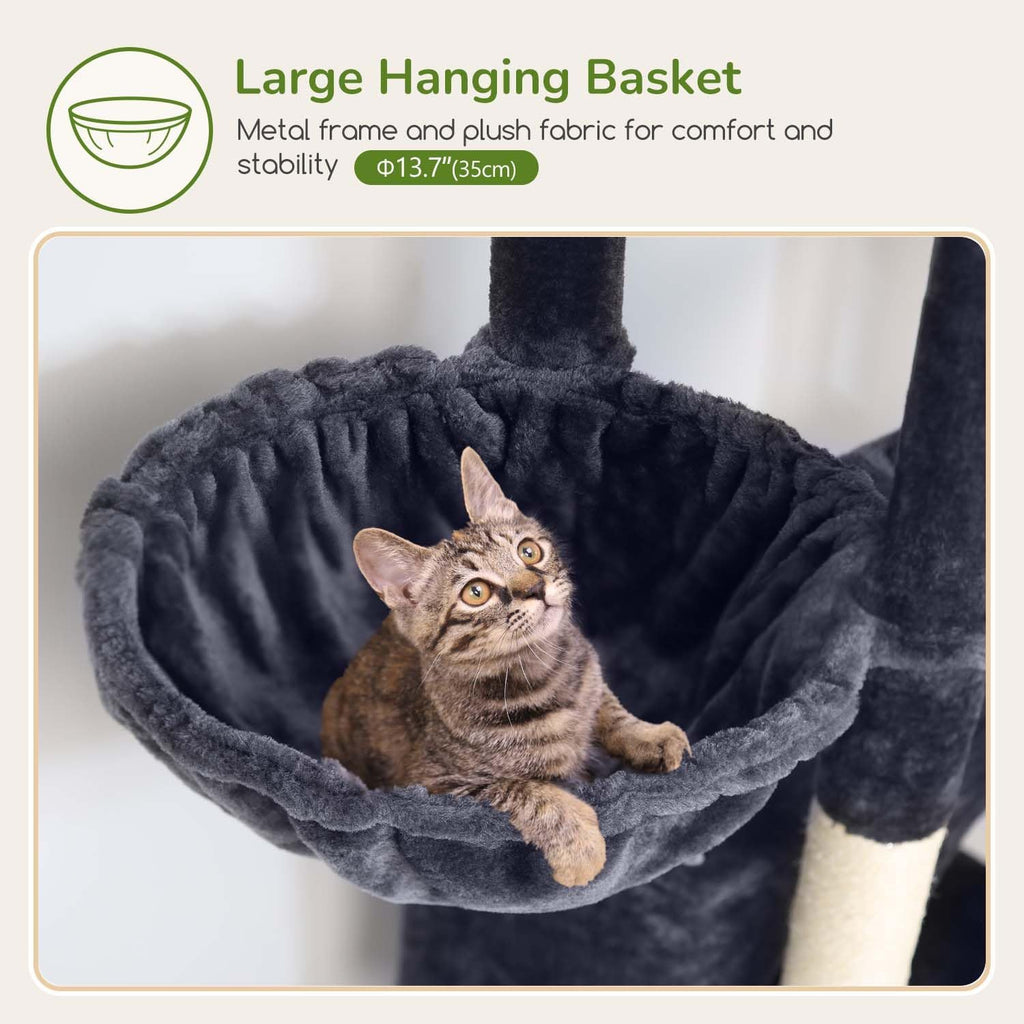 Globlazer Cat Tree for Large Adult Cats, Heavy Duty Indoor Cat Tower, F74B