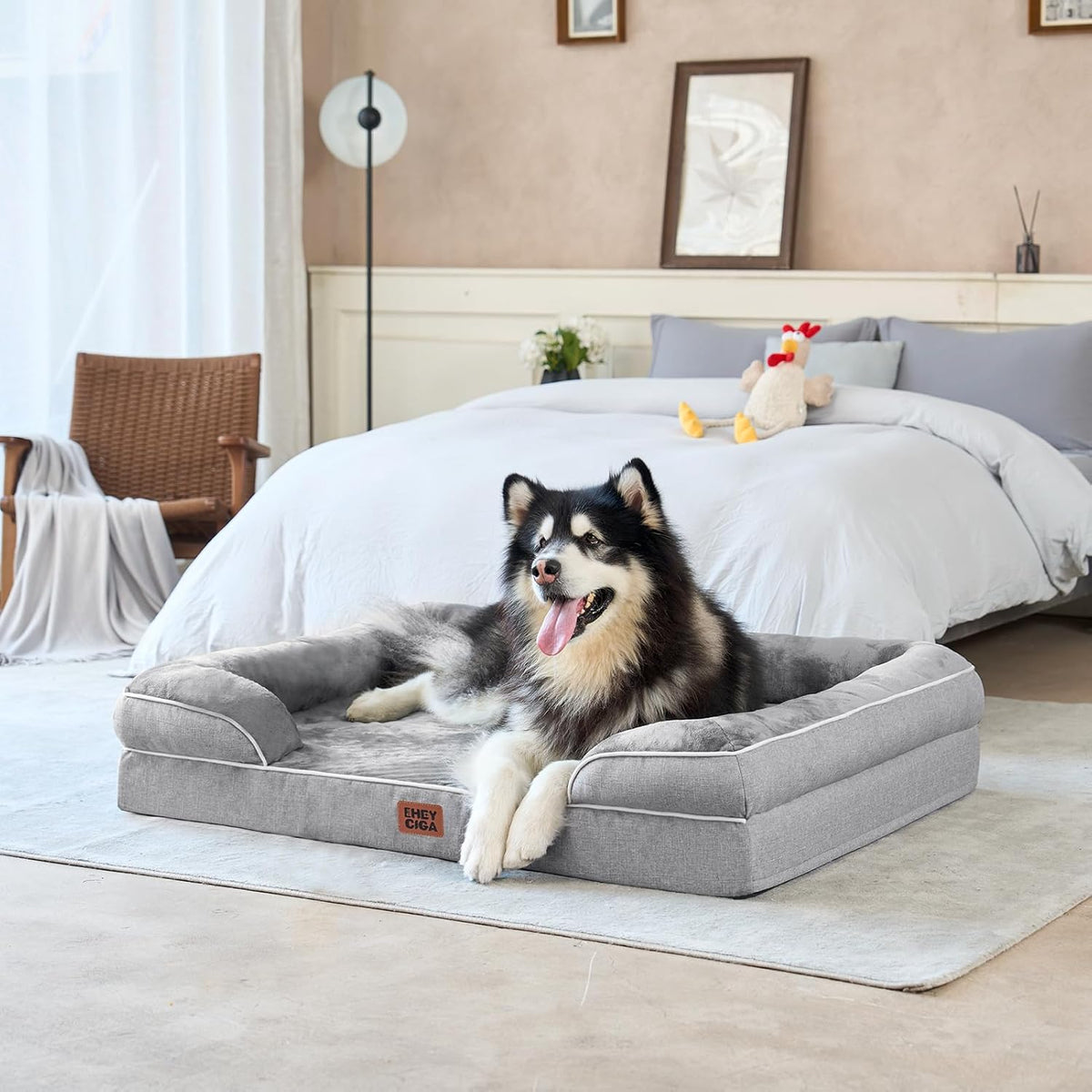 EHEYCIGA Orthopedic XXL Dog Bed, Waterproof Washable XL Big Pet Bed 46"