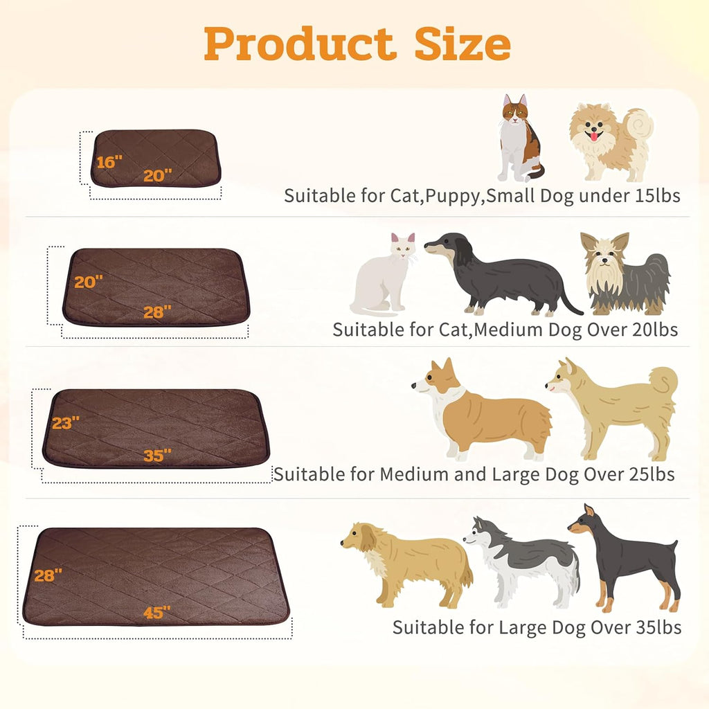 NWK Self Warming Thermal Pet Mat for Dogs and Cats (Coffee Brown, Large)