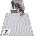 Lovewag Cat Litter Mat, Litter Box Mat, Taupe Checkers, 36x48, 2 Pack | Washable litter mat cover, kitty litter mat & cat mat for litter box, litter trapping mat, prevents tracking, multi-cat
