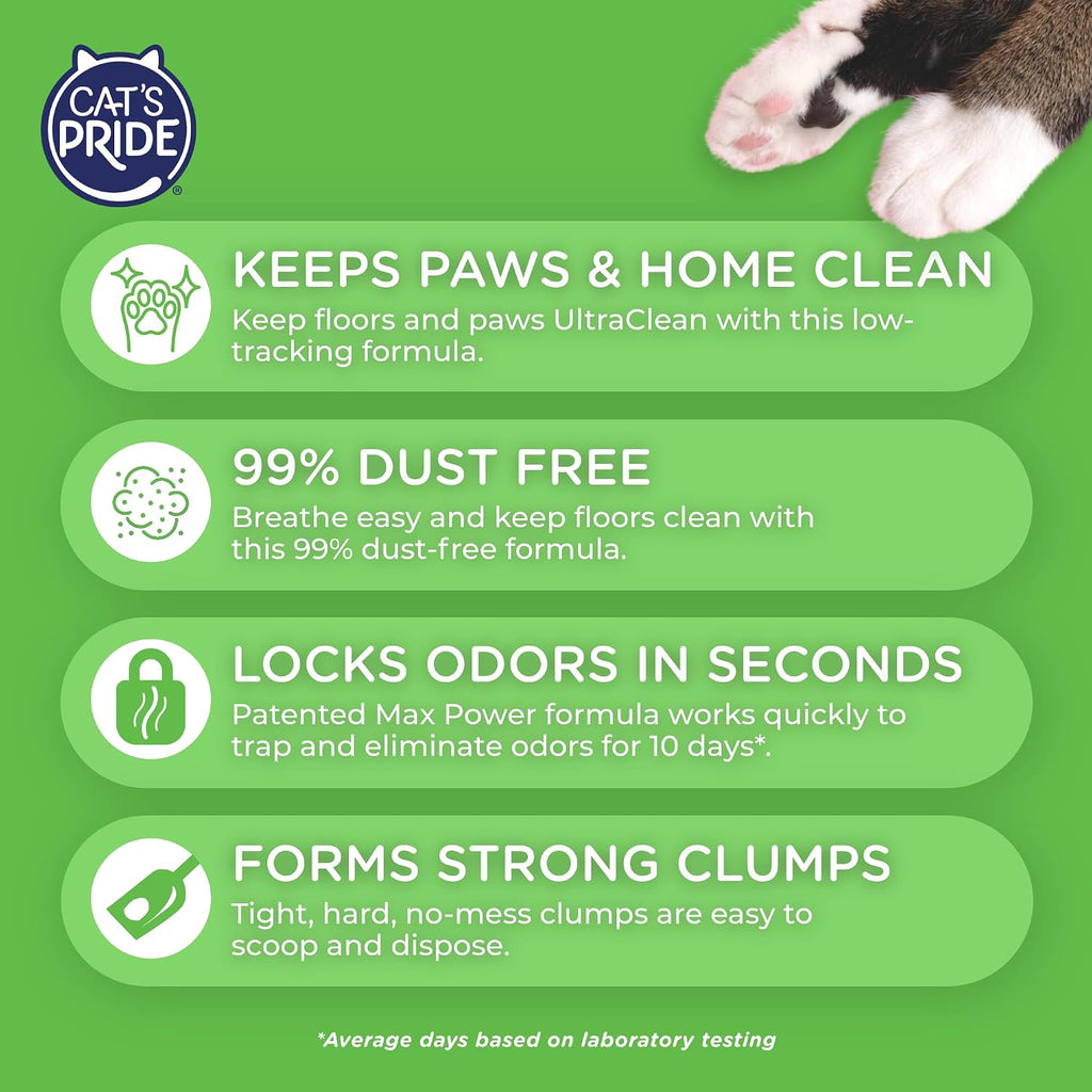 Cat's Pride UltraClean Low Tracking Powerful Clumping Litter Scented, 15 Pound (Pack of 2)