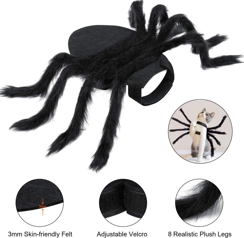 Halloween Spider Costume for Dog Cat, Halloween Pet Costume Halloween Decorations, Spider Decor Halloween Party Supply, Spider Cosplay Costumes with Adjustable Velcro for Small Medium Dogs and Cats