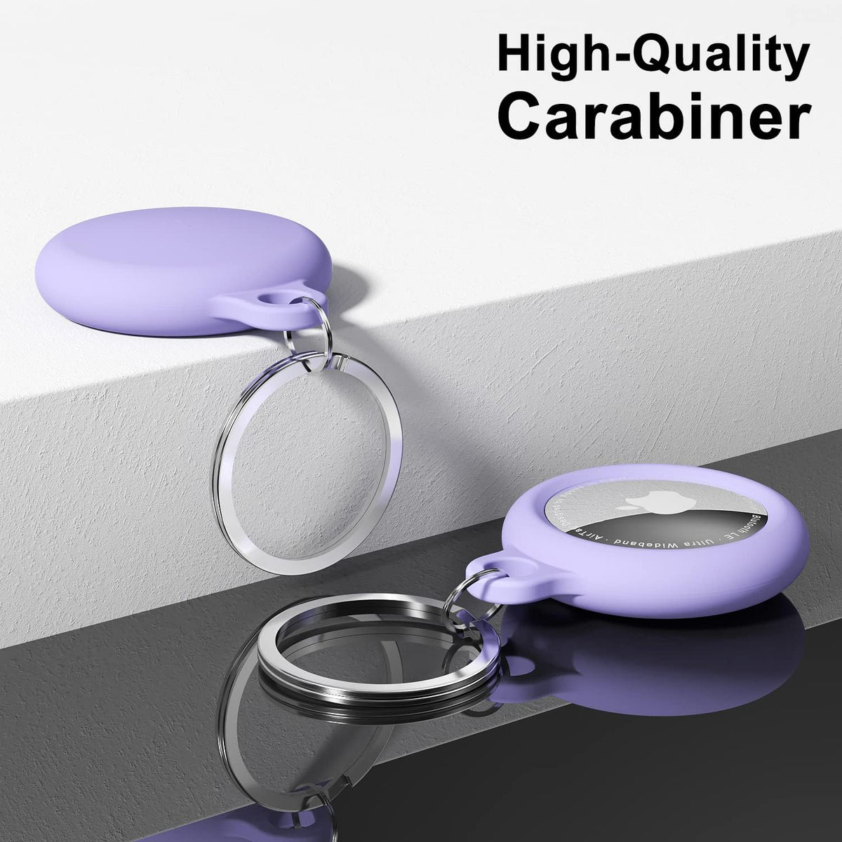oakxco for Airtag Keychain Silicone, Airtag Holder with Key Ring, Air Tag Cover Cute Accessories for Kids, Luggage, Car Dog Collar, Car, Compatible with Apple Airtag Case Waterproof Tracker, Lavender