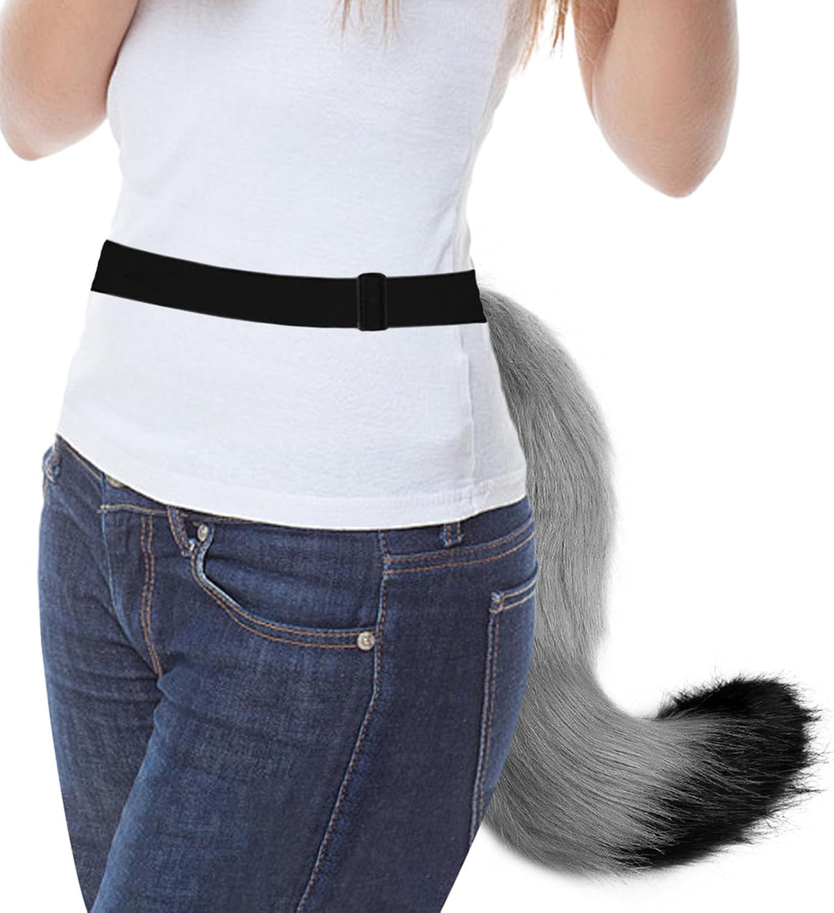 COSYEARS Faux Fur Fox Wolf Tail Animal Dog Furry Tails for Halloween Party Cosplay Accessory