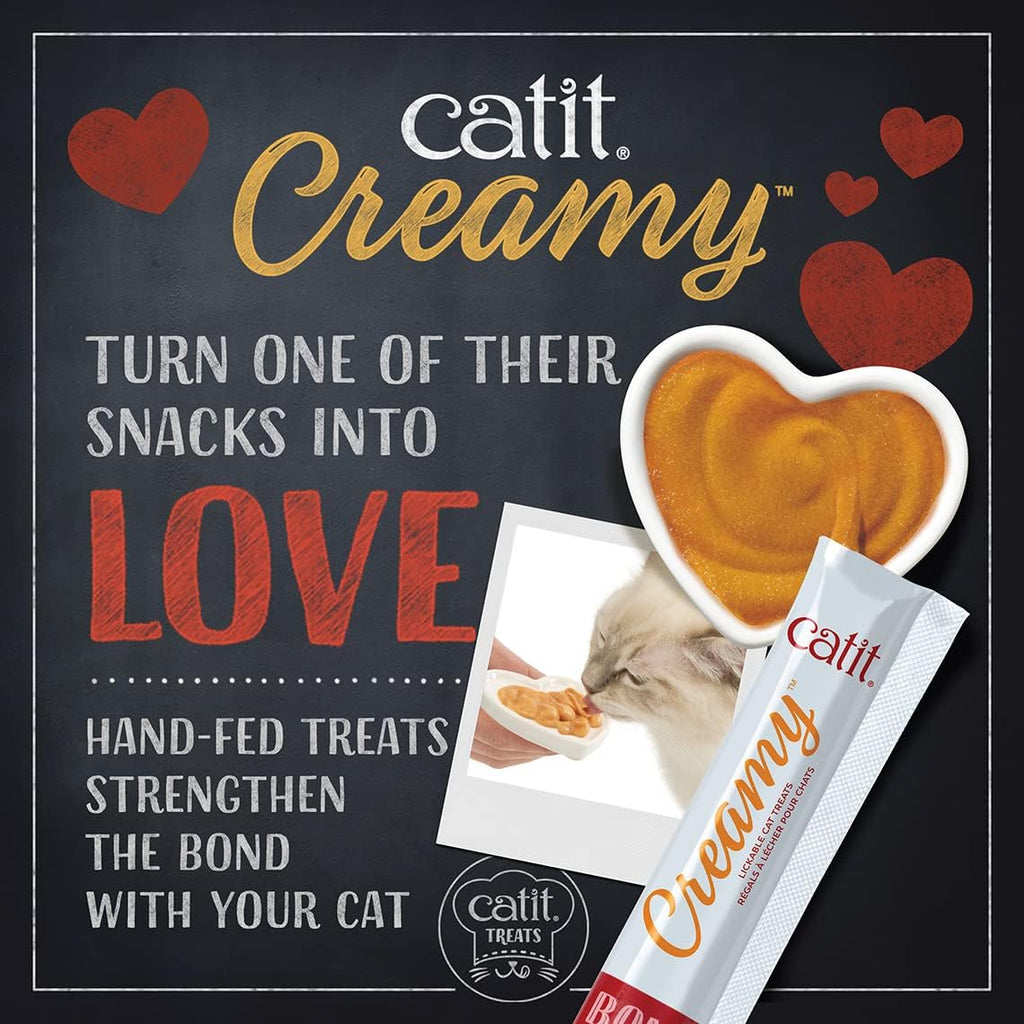 Catit Creamy Lickable Cat Treat, Healthy Cat Treat, Chicken & Liver, 50 Pack