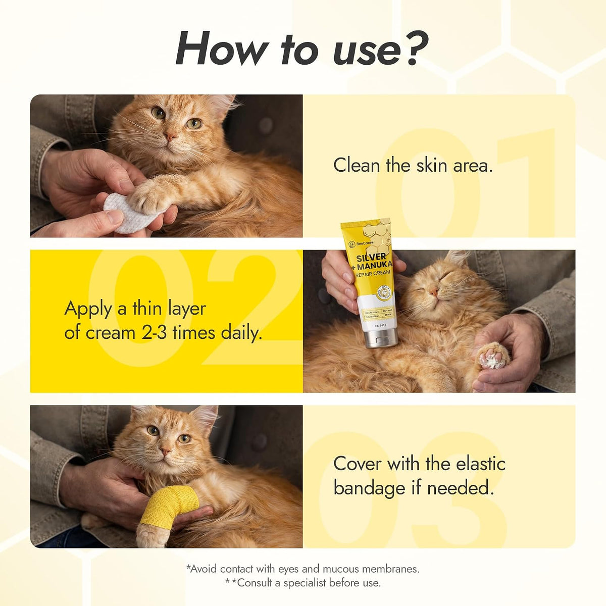 Silver + Manuka Repair Cream for Cat & Dog Wound Care – Helps with Skin Irritation, Scratches, Bites – Hot Spot Treatment for Dogs with Manuka Honey 400+ MGO & Colloidal Silver 25 PPM – 2-Pack