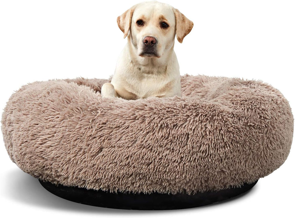 Washable Dog Round Bed - XLarge Donut Dog Bed, Comfy Calming Cuddler