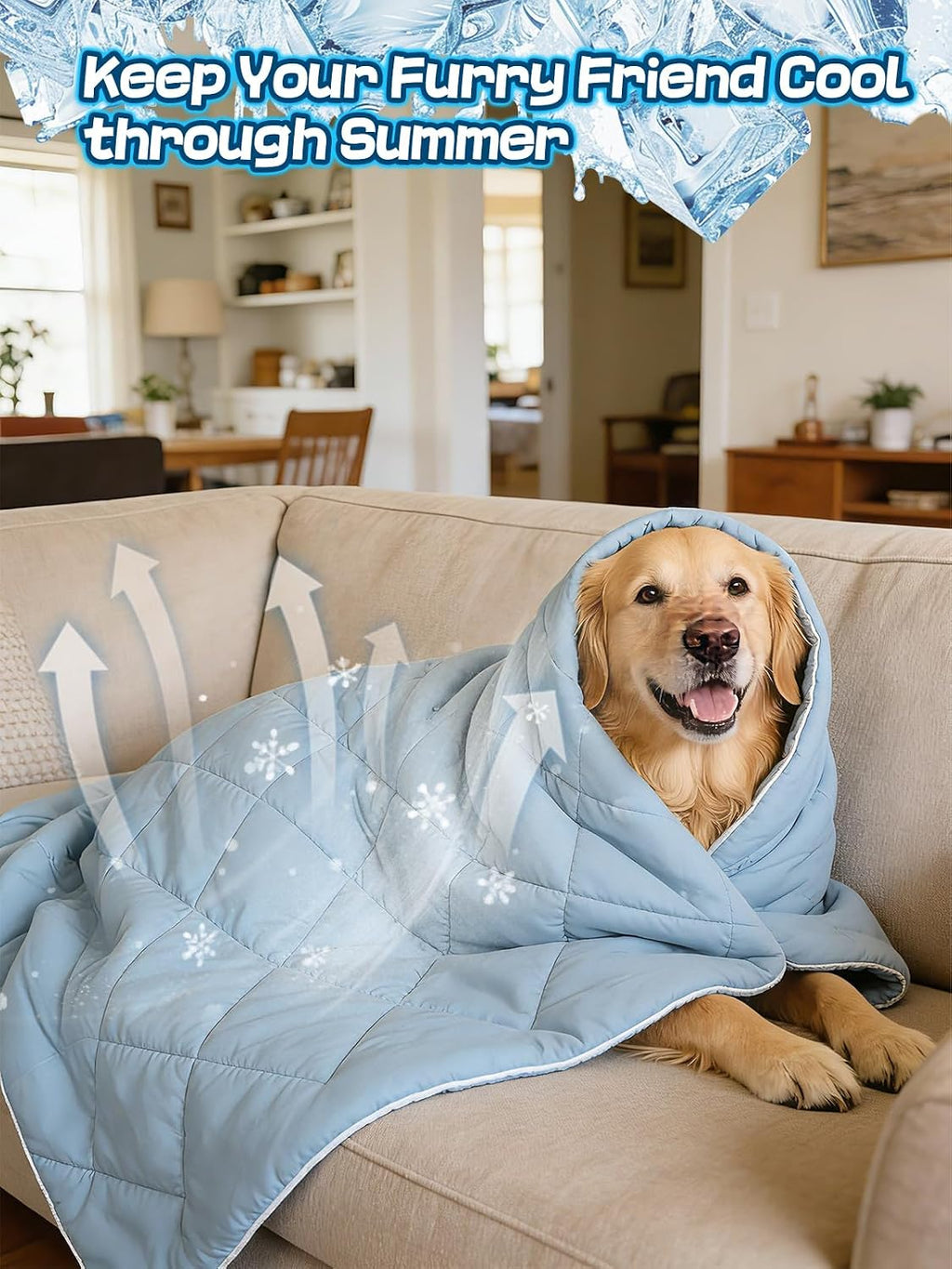 40x60in Cooling Blanket for Dogs - Machine Washable Blanket with Q-MAX>0.4
