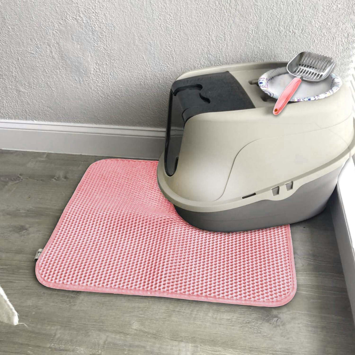 WePet Cat Litter Mat, Kitty Litter Trapping Mat, Honeycomb Double Layer Mats, No Phthalate, Urine Waterproof, Easy Clean, Scatter Control, Catcher Litter Tray Box Rug Carpet